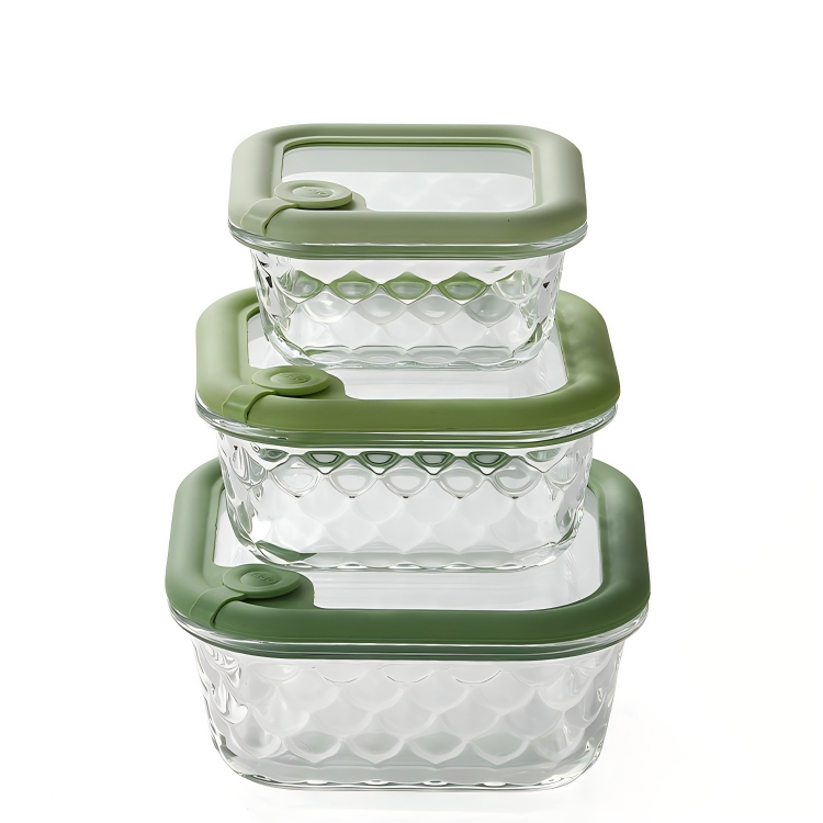 Pyglass  Leak-Proof Glass Food Storage Meal Prep Plastic-Free Containers, Airtight Glass Lids, BPA-Free, Microwave, Freezer, Oven, Dishwasher Safe