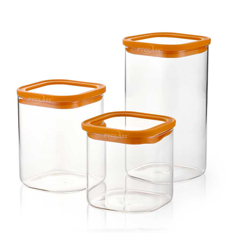 PYGLASS The Ultimate Zero-Waste Glass Storage Jar Set – Airtight Glass Lids for a Cleaner, Greener Pantry