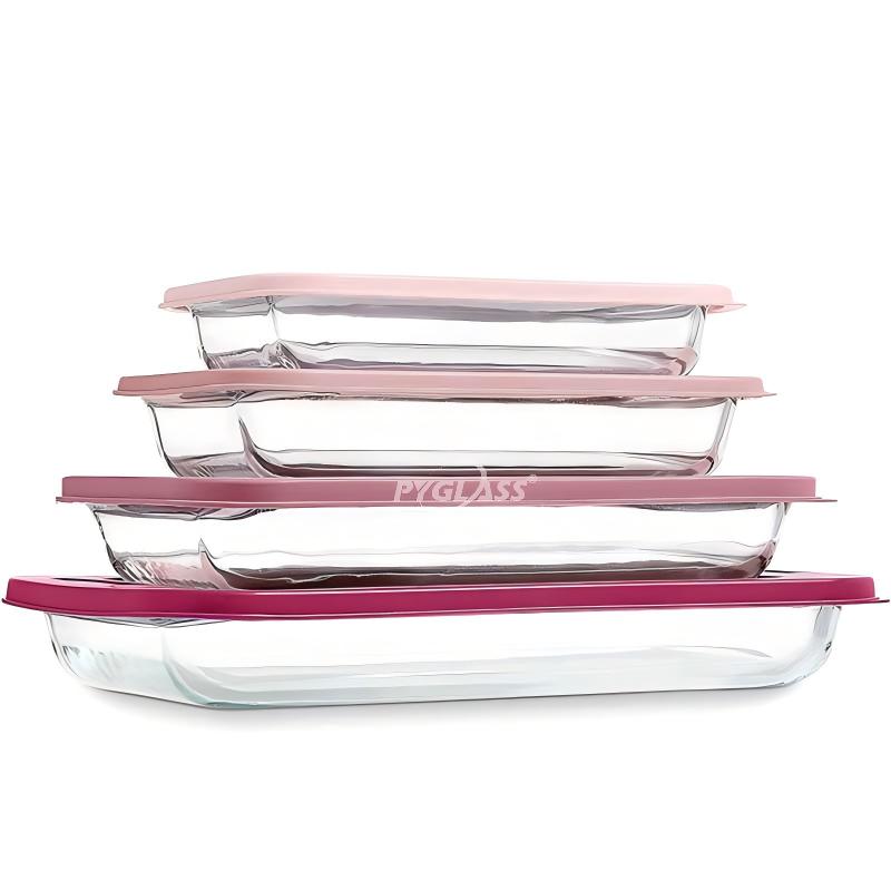 PYGLASS Crystal Clear Glass Baking Pan with Even-Heat Circulation – Monitor Browning Perfectly Without Opening Oven (Thermal Shock Resistant)