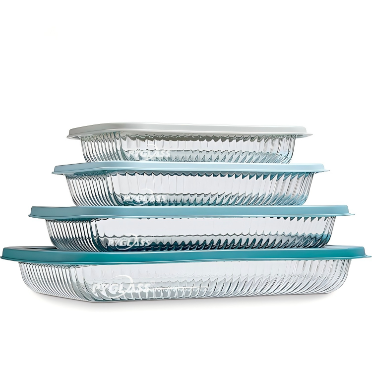 PYGLASS High Quality Heat-Resistant Borosilicate Glass Baking Dish Set with Lid – Oven Safe Casserole Dish for Roasting, Baking, and Meal Prep