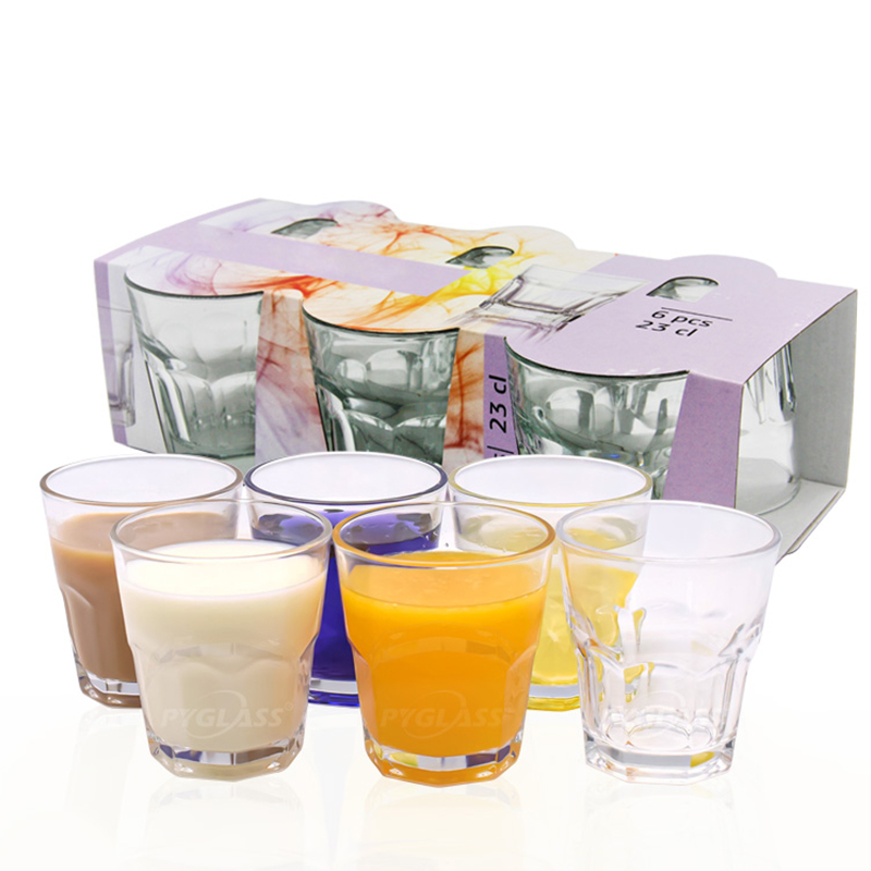 Pygalss Drinking Glasses, Set of 6 Juice Glasses, Thick and Sturdy Kitchen Glasses, Dishwasher Safe Highball Glass Tumbler, Heavy Duty Cups, Water Glasses