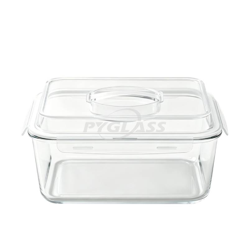 Pyglass LARGE Glass Food Storage Container with Airtight Locking Lid. Ideal Storing food, Vegetables, Fruits. Baking Casserole, Lasagna, Roasting Turkey, Chicken BPA Free Oven Safe