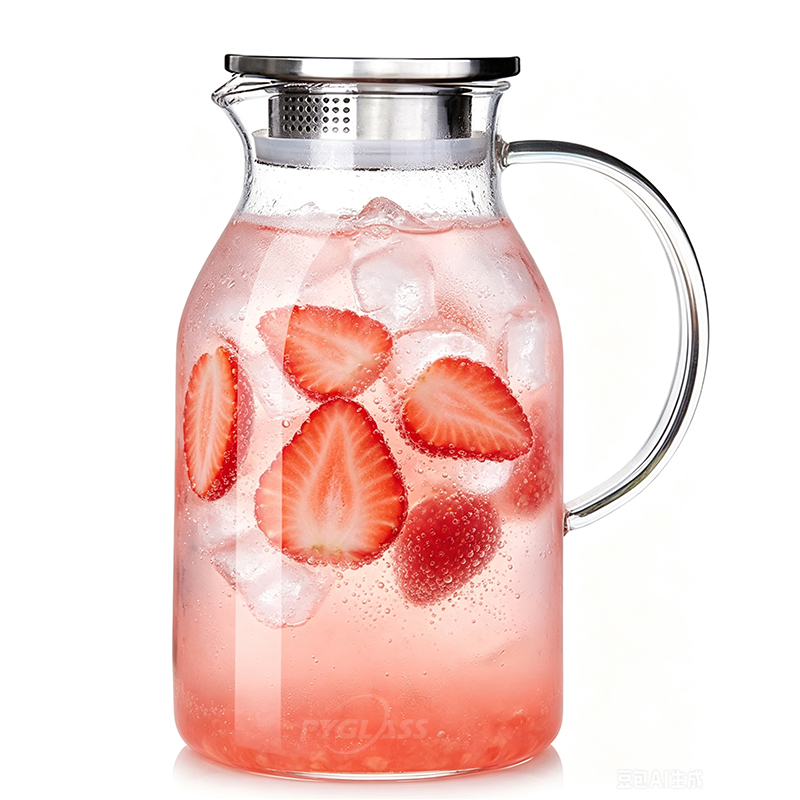 Pygalss Glass Pitcher with Lid, Easy Clean Heat Resistant Glass Water Carafe with Handle for Hot/Cold Beverages – Water, Cold Brew, Iced Tea & Juice for Daily Use