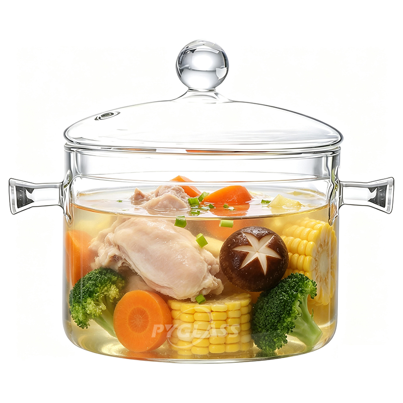 Pygalss Glass Pots for Cooking on Stove, Glass Cooking Pot with Lid, Heat-Resistant Simmer Pot for Stove Potpourri, Saucepan Pot FIts for Cooking, Soup, Milk, Tea.