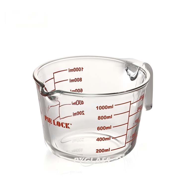 Pyglass  Clear Glass Measuring Jug With Handle Heat Resistant Borosilicate Glass Measuring Cup For Kitchen Baking