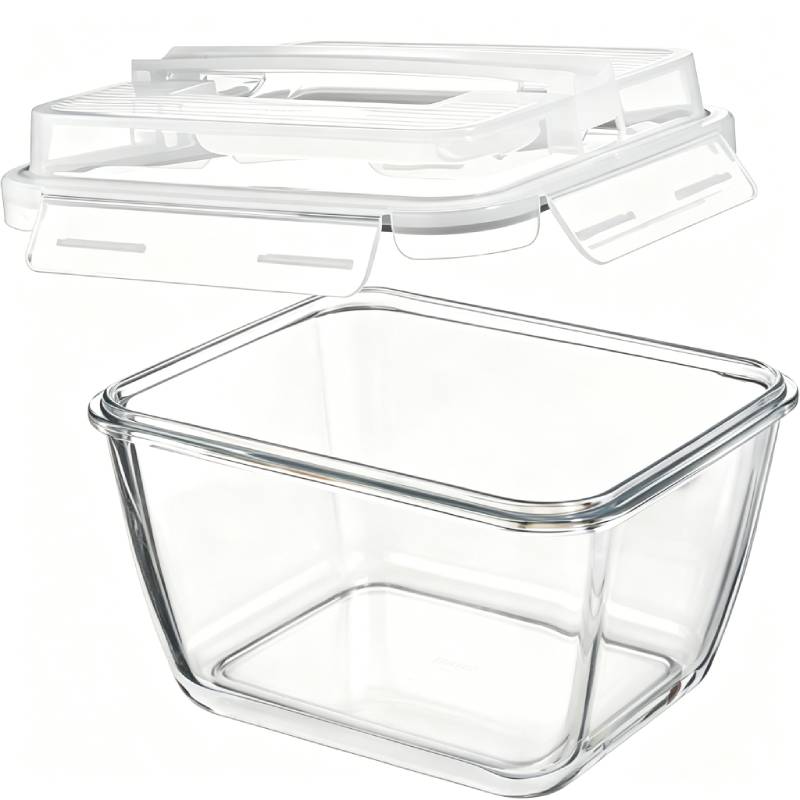 Pyglass  Large Glass Food Storage Containers with Lids – Leakproof, BPA-Free Large Meal Prep Container Ideal for Roasting Turkey, Store Leftover – Microwave & Oven Safe