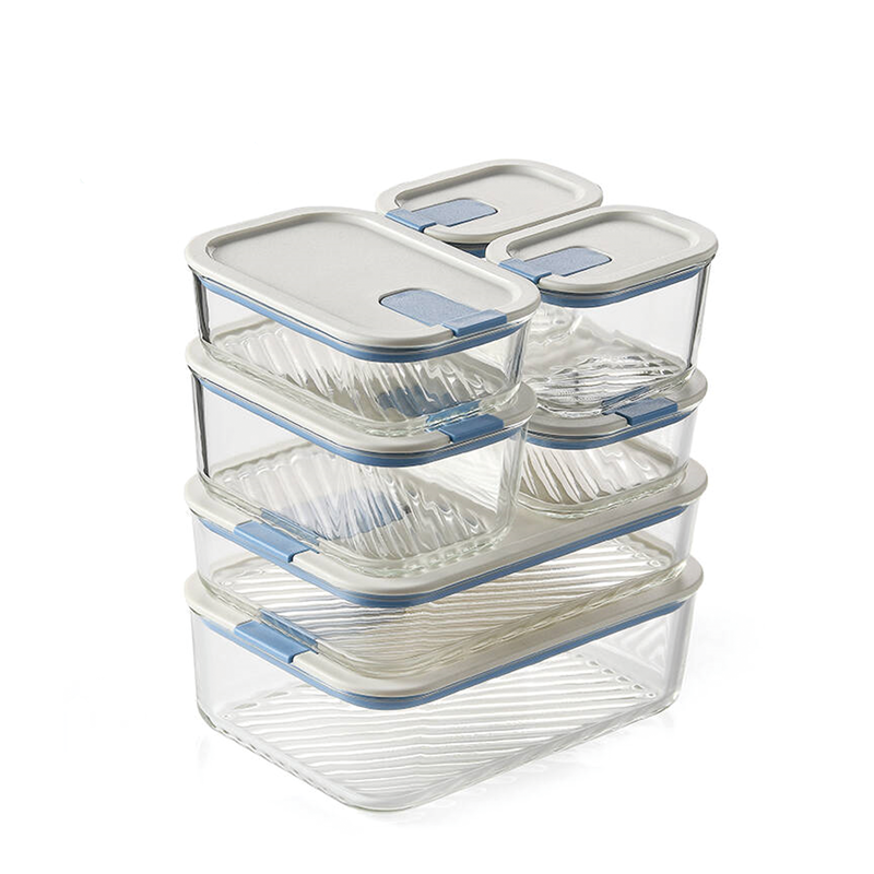 Pygalss Glass Food Storage Containers with one touch lid Set, Glass Meal Prep Containers Leak Proof Lunch Containers BPA-Free