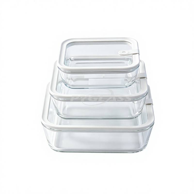 Pyglass Airtight  Glass Food Containers Set With Glass Lid Oven Safe  For Food Lunch