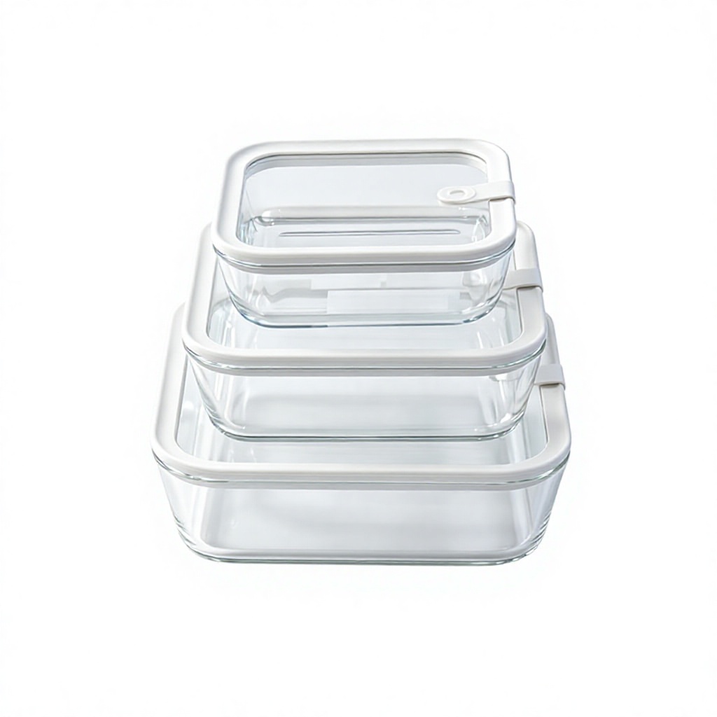 Pyglass Airtight  Glass Food Containers Set With Glass Lid Oven Safe  For Food Lunch