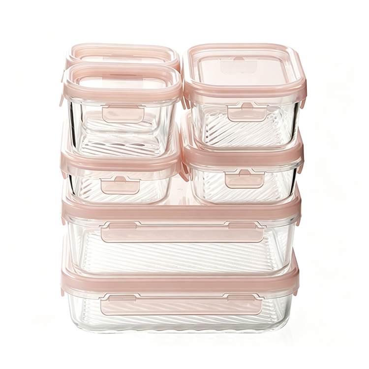 Pygalss Nice Modular Glass Food Storage Containers with Lids, Meal Prep Containers, Airtight Bento Boxes with Leak Proof Locking Lid