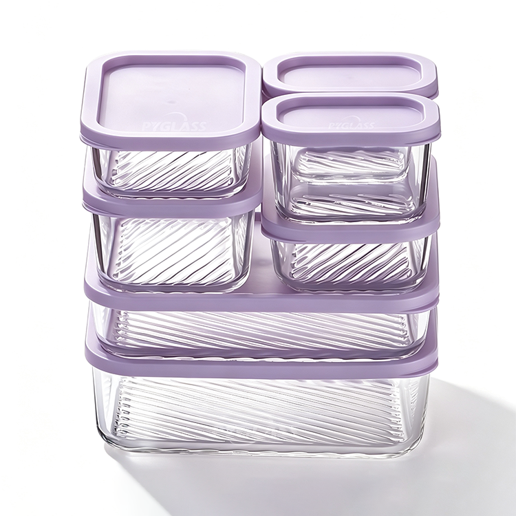 Pygalss Glass Storage Containers with PE Lids, Glass Meal Prep Food Container Sets for Microwave, Oven