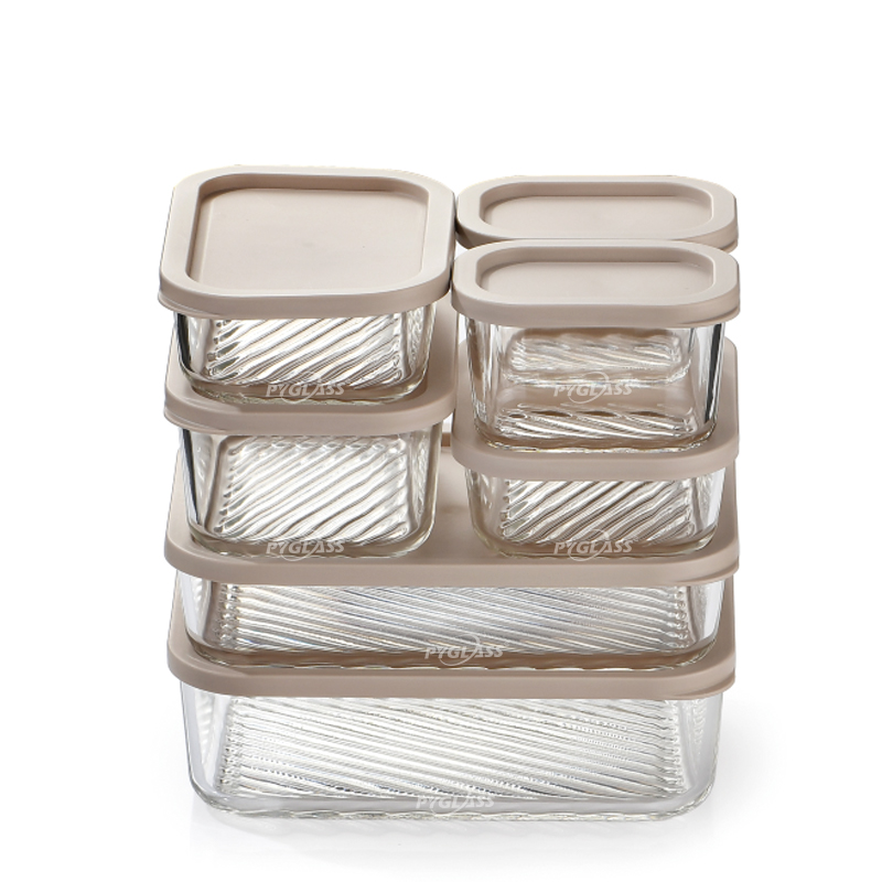 Pygalss Best seller Modular Glass Containers with PE Lid Glass Meal Prep Lunch Box