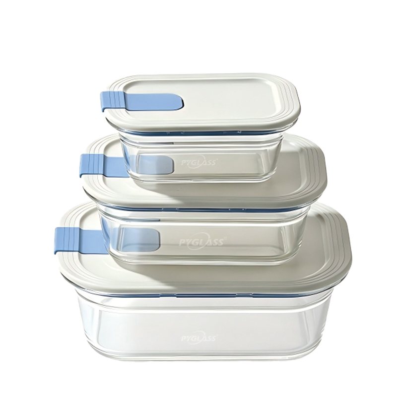Pyglass Best Seller Borosilicate Glass Food Storage Container with One-Click Airtight  Lid  Nice for Kitchen