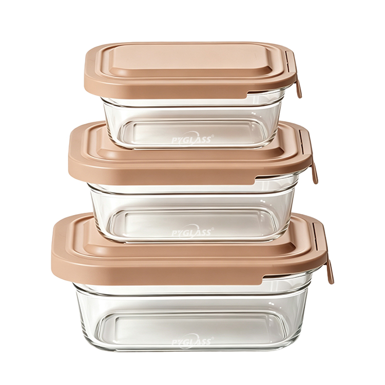 Pyglass Glass Food Storage Containers with Lids Meal Prep Containers, Airtight Bento Boxes