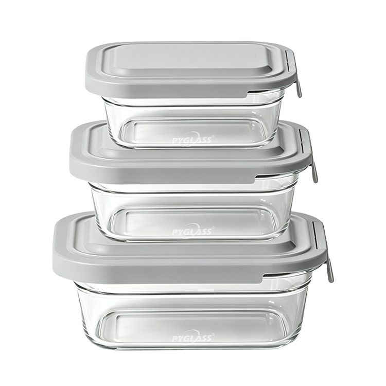 Pyglass Glass Food Storage Container with Airtight Locking Lid. Ideal Storing food, Vegetables, Fruits