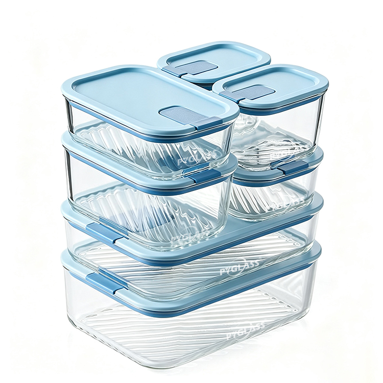 Pygalss Glass Food Container Set 7 Pack, Food Storage Containers LeakProof, 100% Plastic Free, Meal Prep Container Set